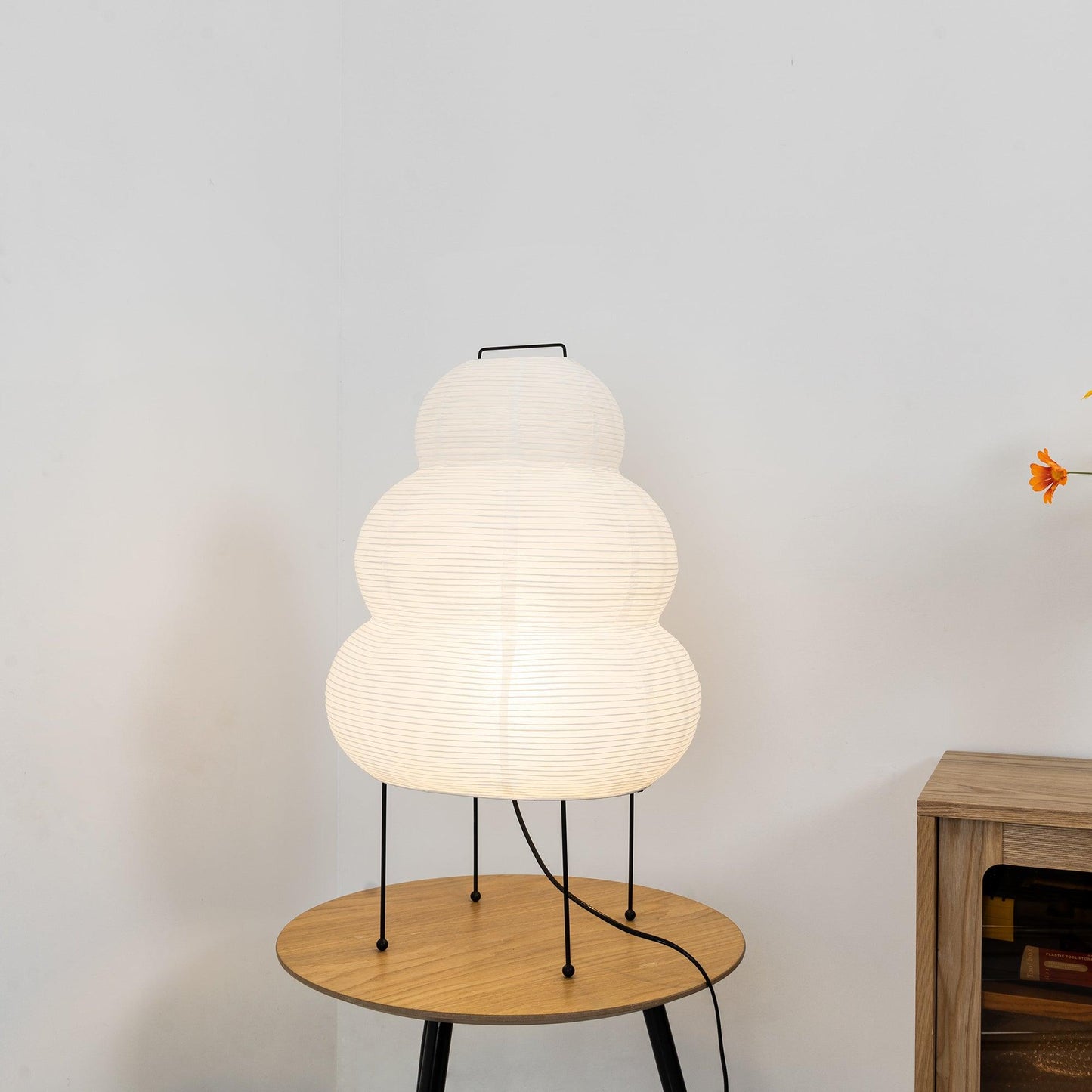 Kryntaleo | Japanese Ribbed Bamboo Silhouette Oriental Accent Table Lamp