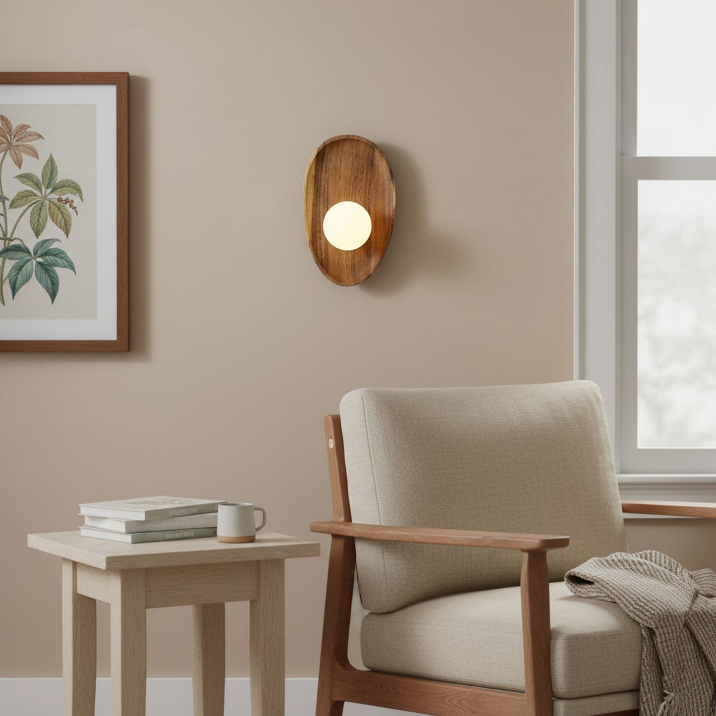 Merivane | Organic Texture Glass Timber Sconce Wall Light