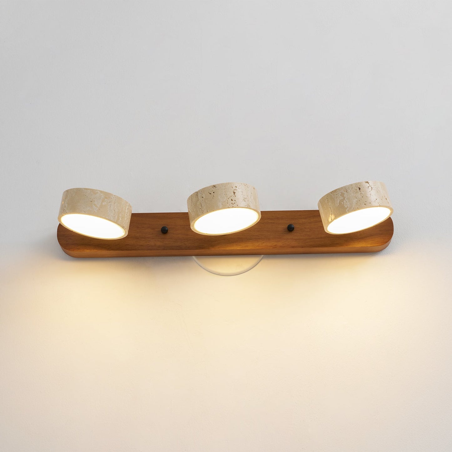 Nyxoris | Geometric Textured Travertine Vanity Wall Light