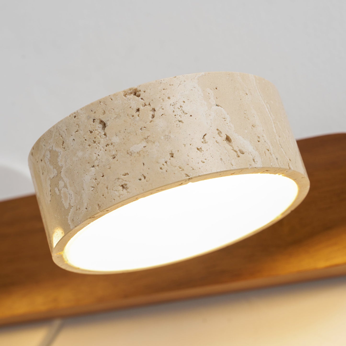 Nyxoris | Geometric Textured Travertine Vanity Wall Light
