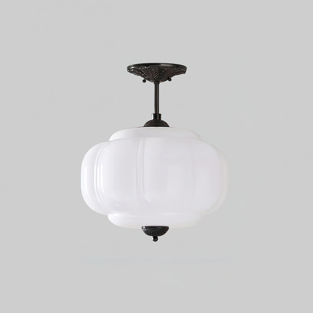 Vallis | Elegant Fluted Glass Semi Flush Mount Ceiling Light