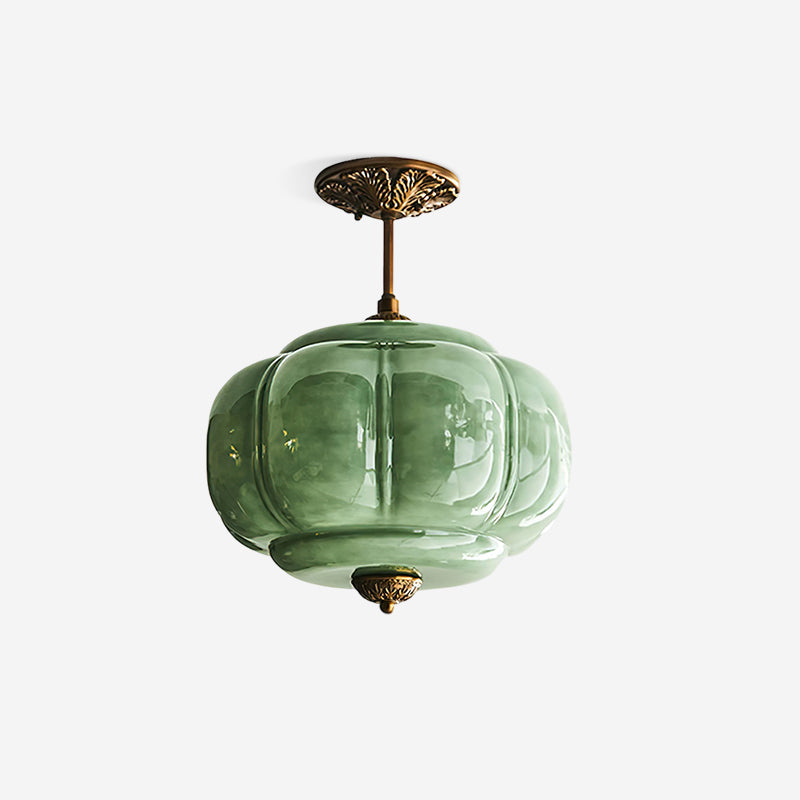 Vallis | Elegant Fluted Glass Semi Flush Mount Ceiling Light