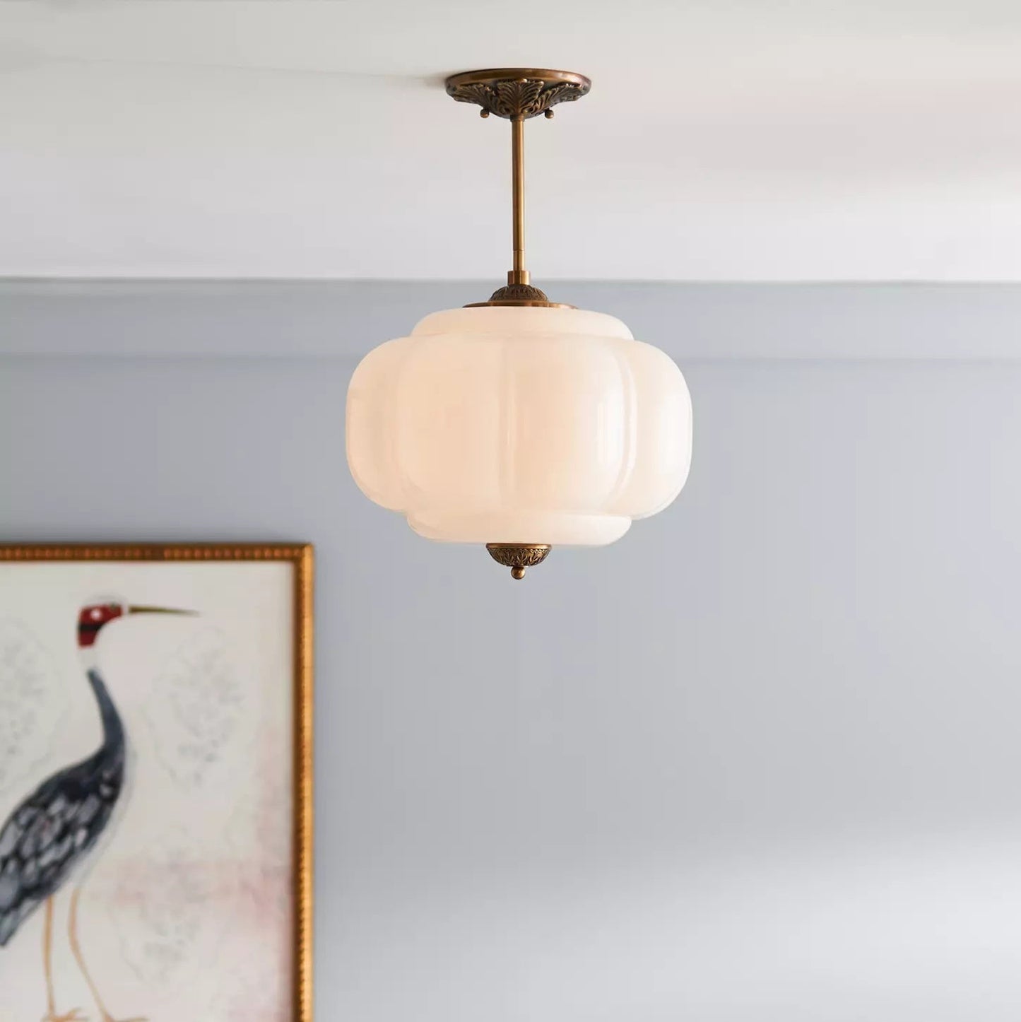 Vallis | Elegant Fluted Glass Semi Flush Mount Ceiling Light