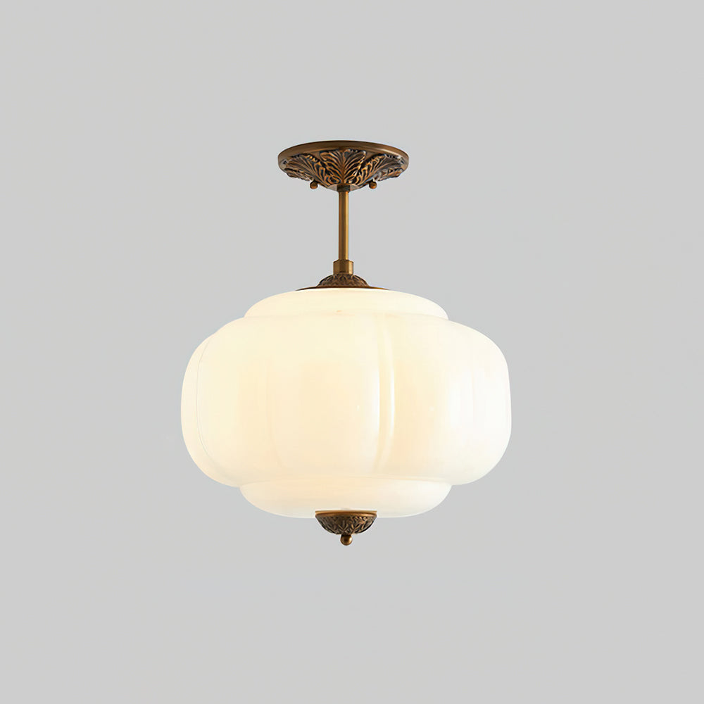 Vallis | Elegant Fluted Glass Semi Flush Mount Ceiling Light