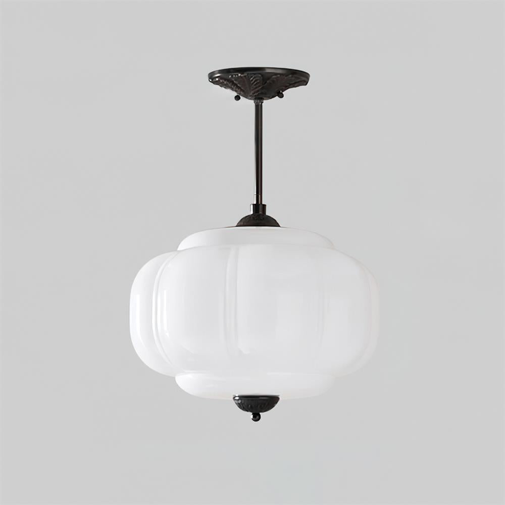 Vallis | Elegant Fluted Glass Semi Flush Mount Ceiling Light