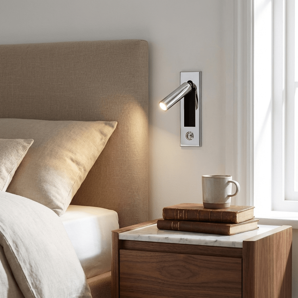 Vaelenor | Minimalist Concealed Retractable Bedside Reading Wall Light