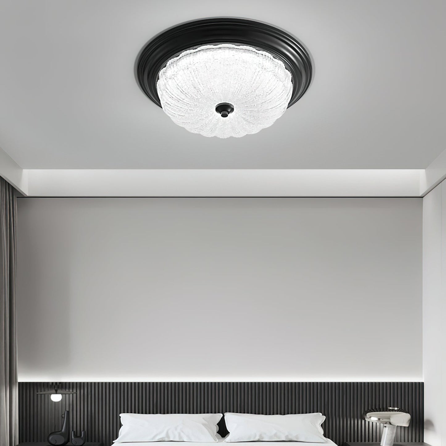 Elvore | Grand Ornate Frosted Glass Vaulted Flush Mount Ceiling Light