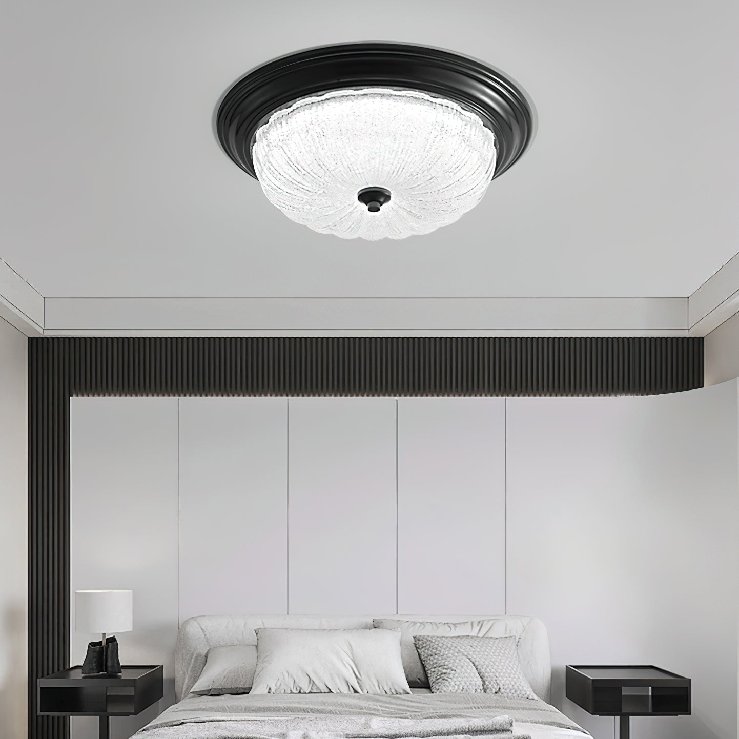 Elvore | Grand Ornate Frosted Glass Vaulted Flush Mount Ceiling Light