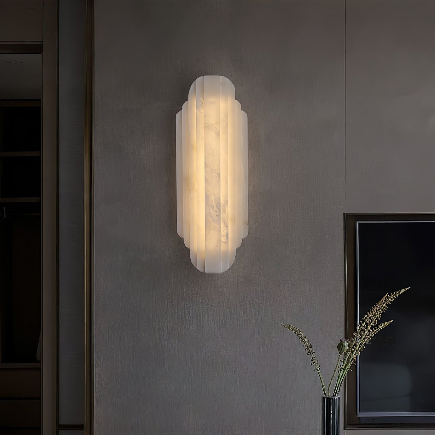 Aethelard | Art Deco Alabaster Pillar Architectural Wall Light