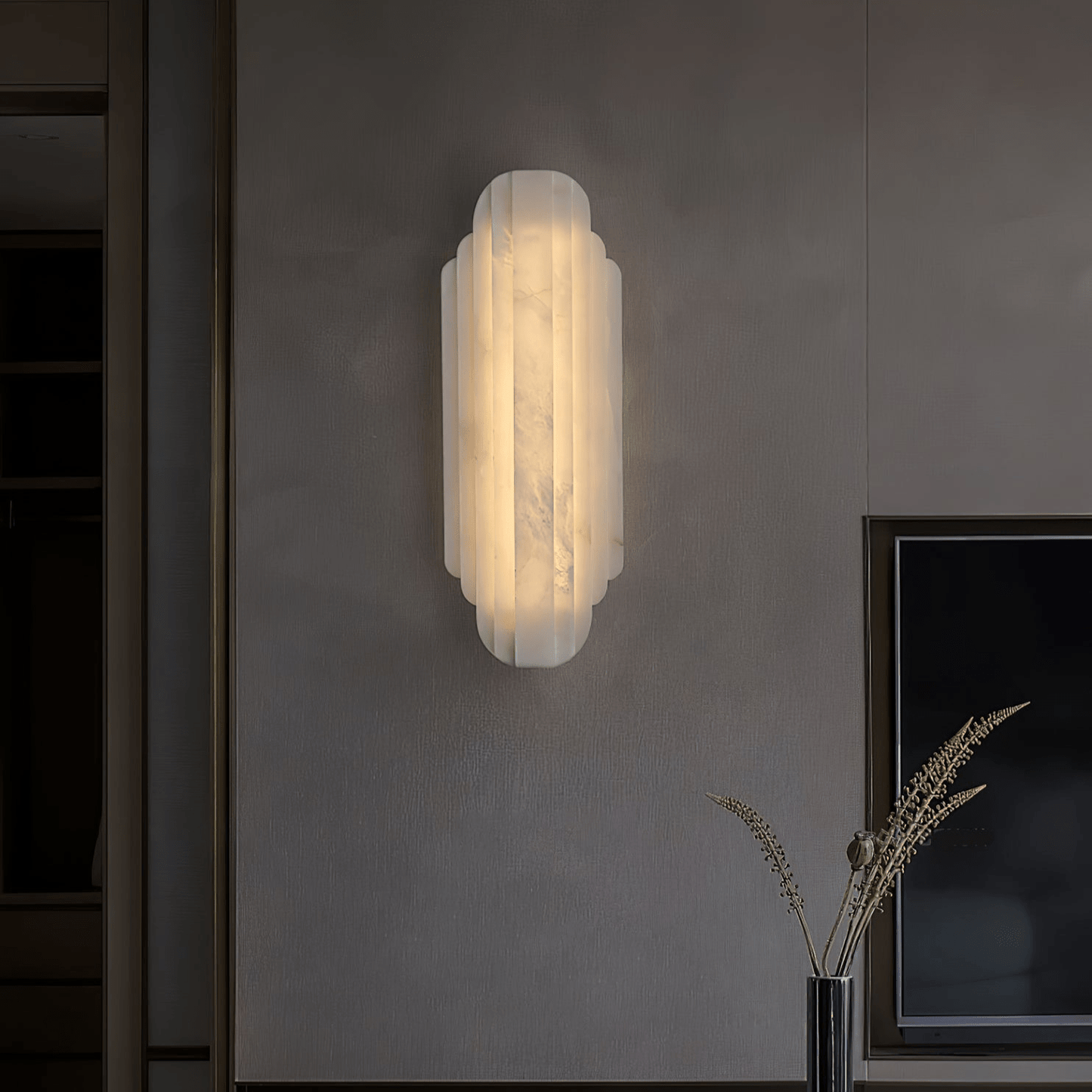 Aethelard | Art Deco Alabaster Pillar Architectural Wall Light