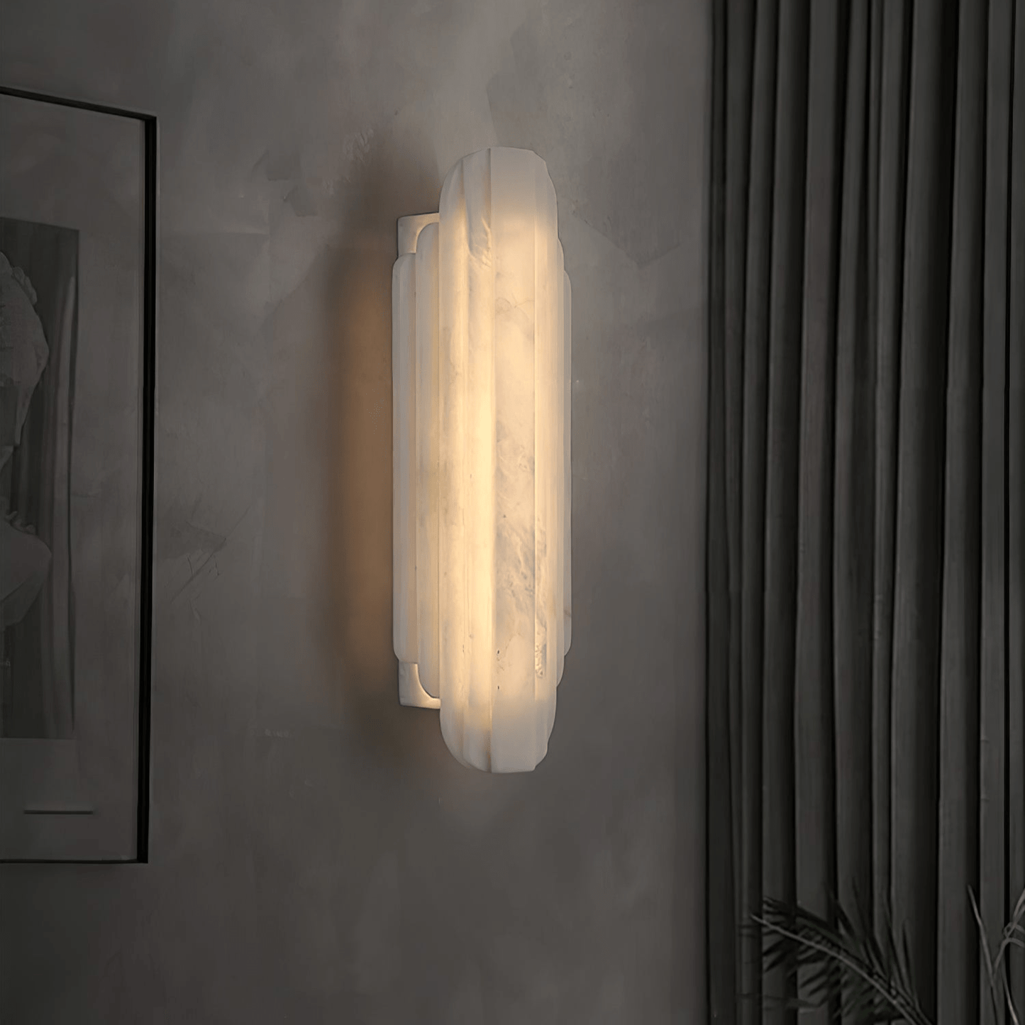 Aethelard | Art Deco Alabaster Pillar Architectural Wall Light
