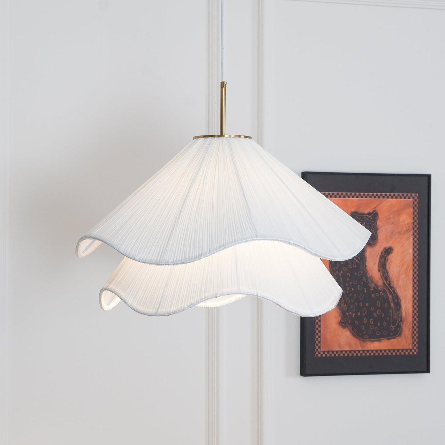 Corisande | Layered Pleated Fabric Floral Pendant Light