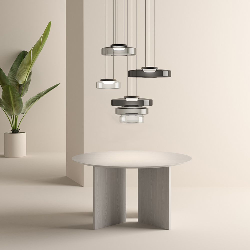 Ambera | Sleek Translucent Tiered Glass Pendant Lamp
