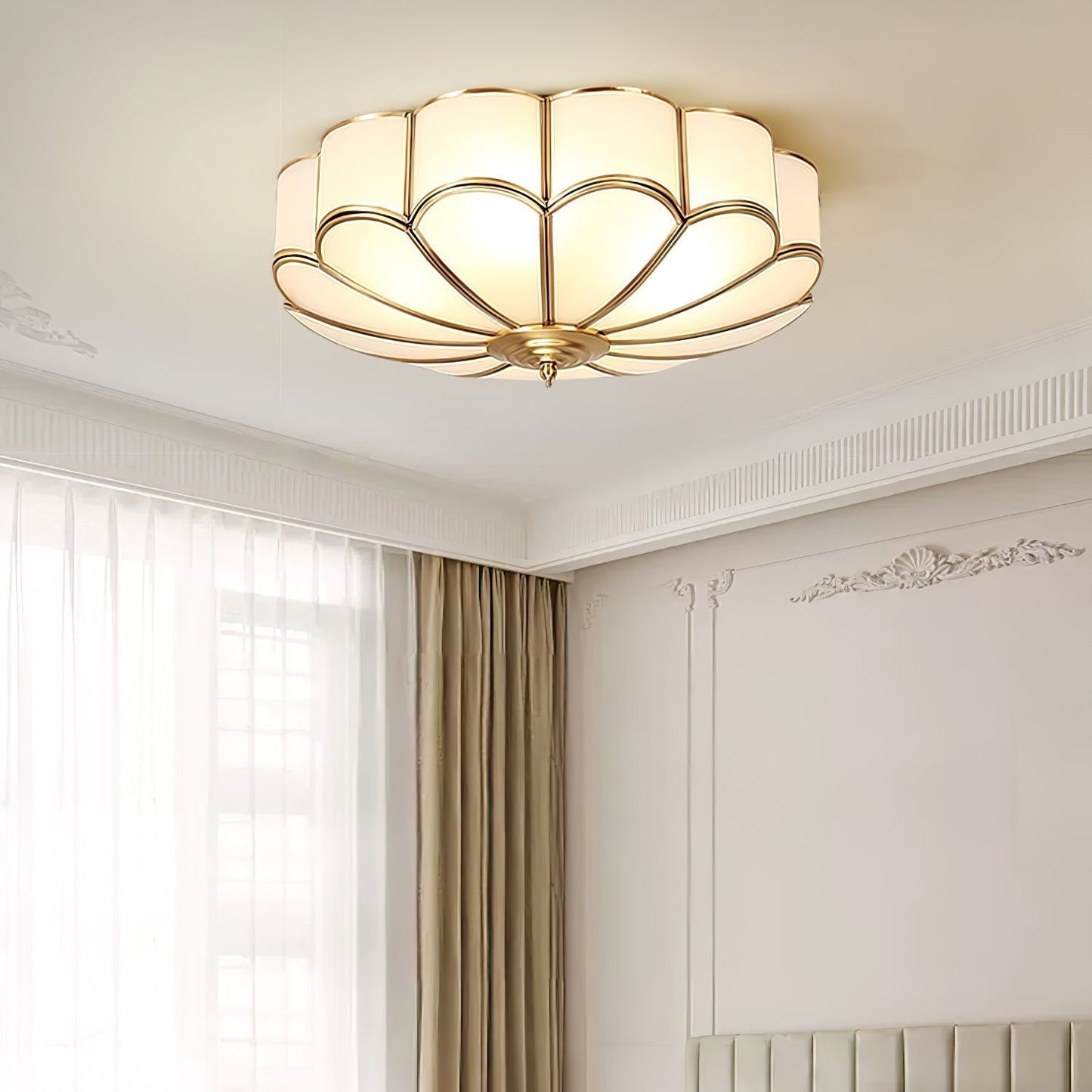 Novalux | Elegant Petal Design Frosted Glass Ceiling Light