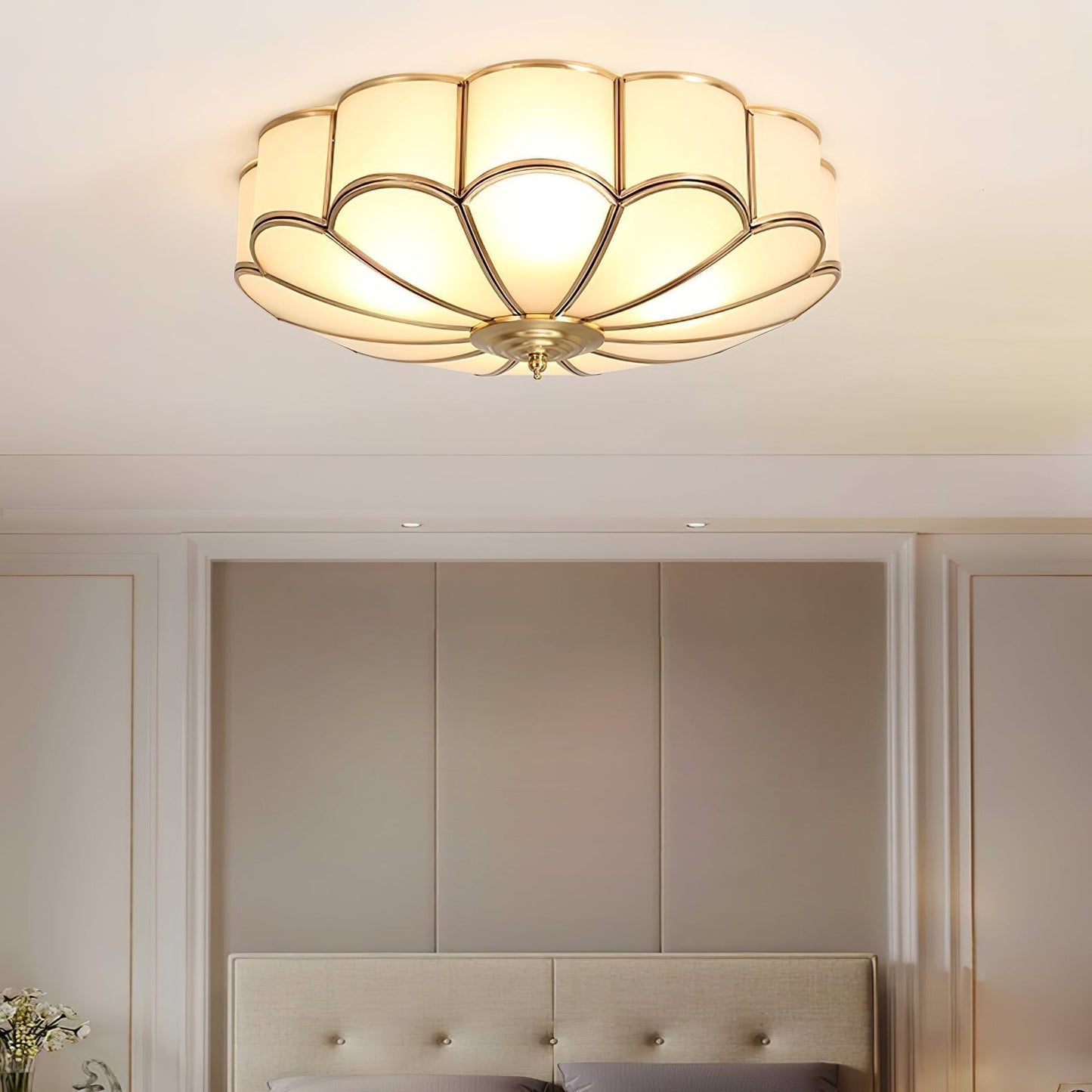 Novalux | Elegant Petal Design Frosted Glass Ceiling Light