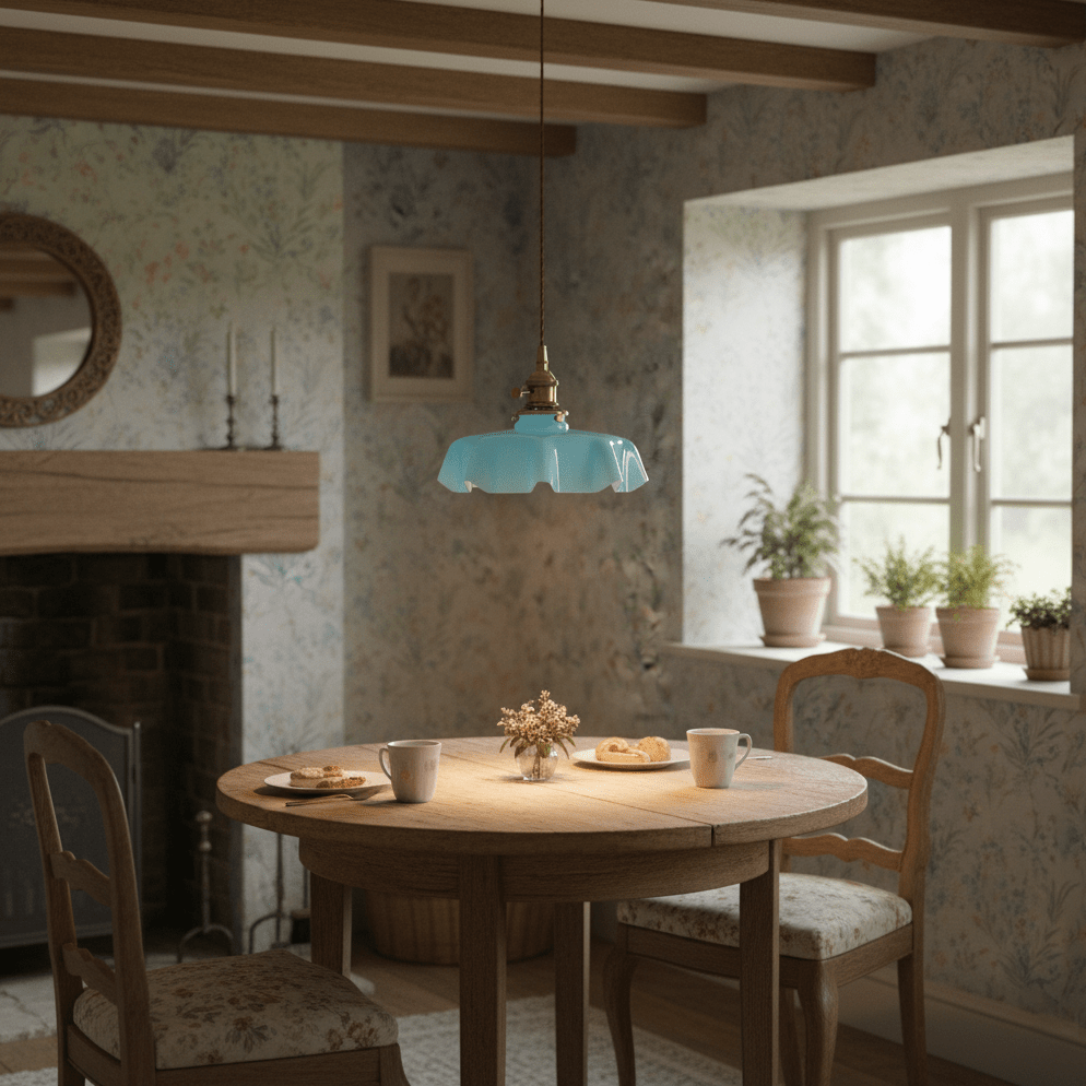 Kelvarna | Vintage Pleated Glass Fluted Pendant Light