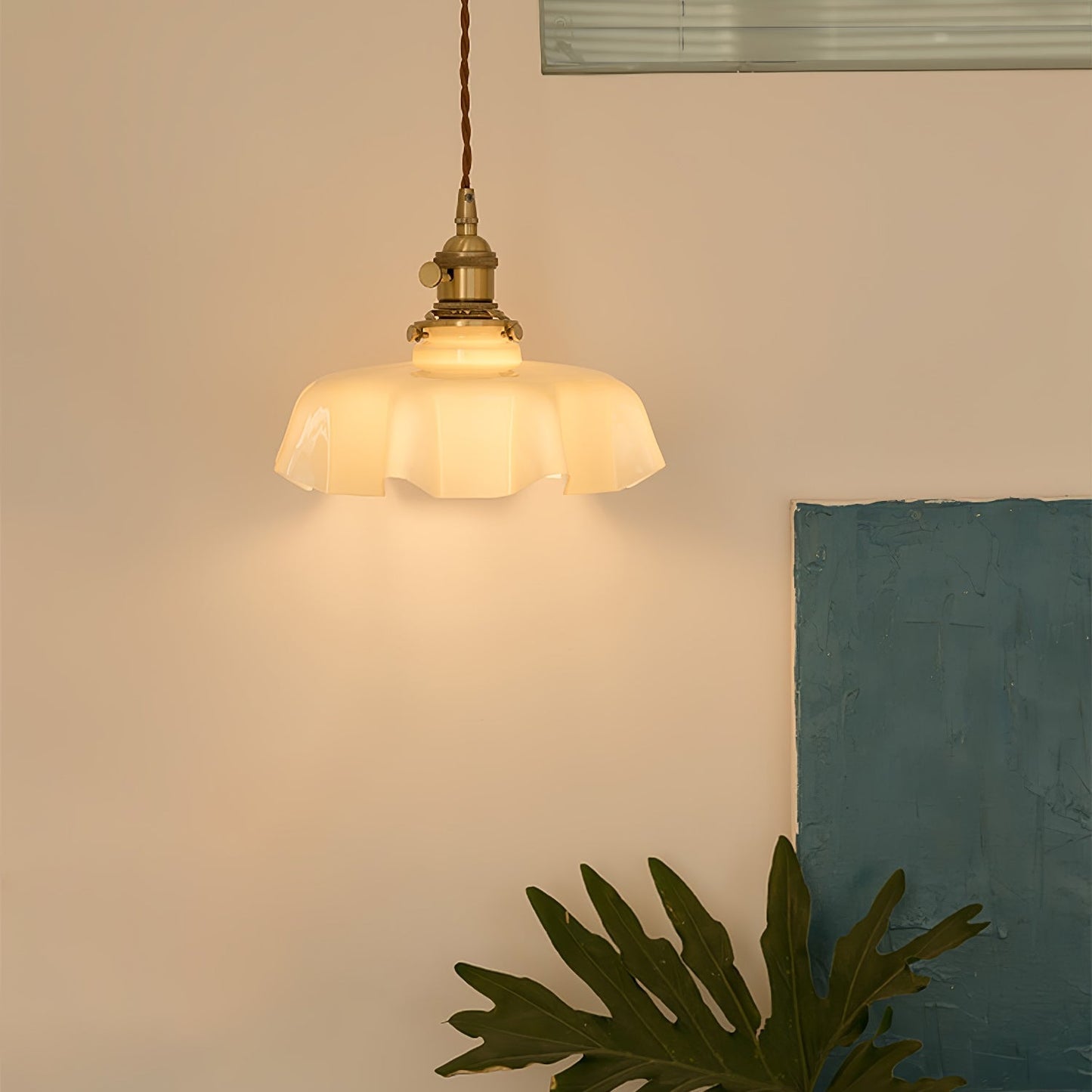 Kelvarna | Vintage Pleated Glass Fluted Pendant Light