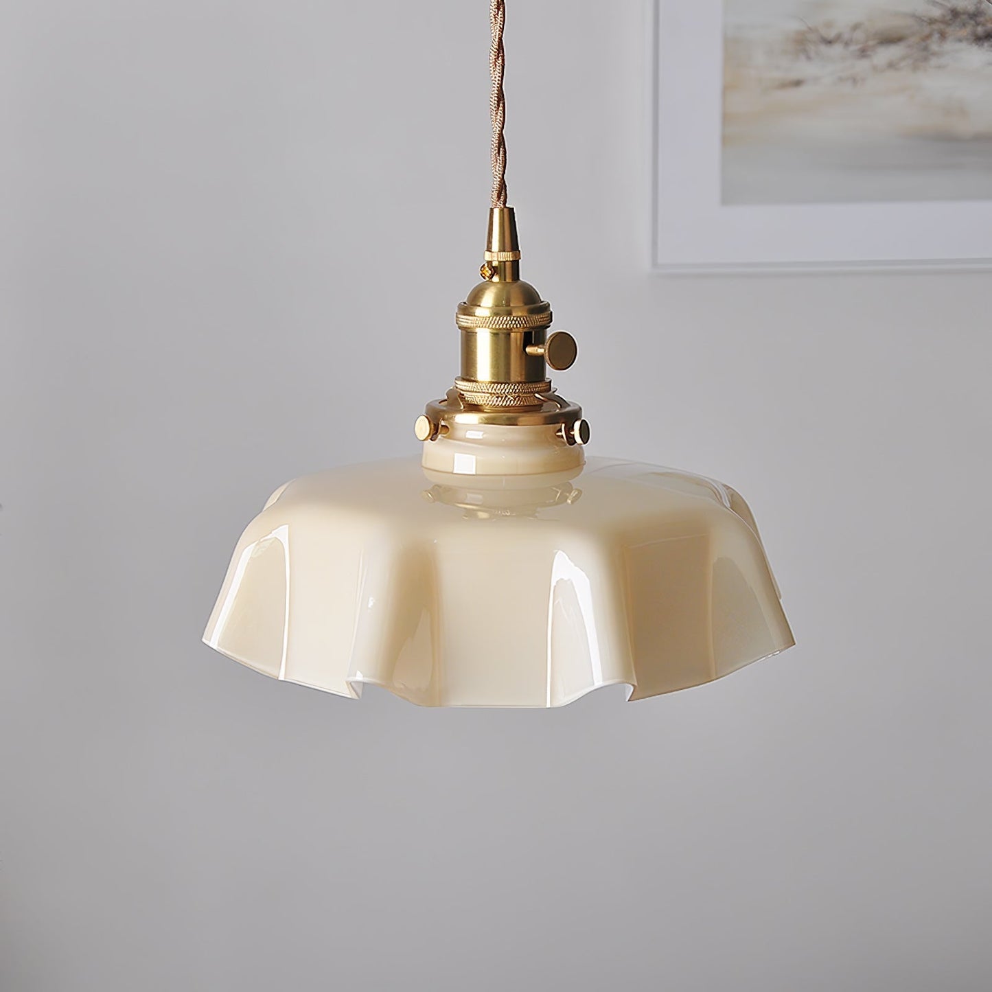 Kelvarna | Vintage Pleated Glass Fluted Pendant Light