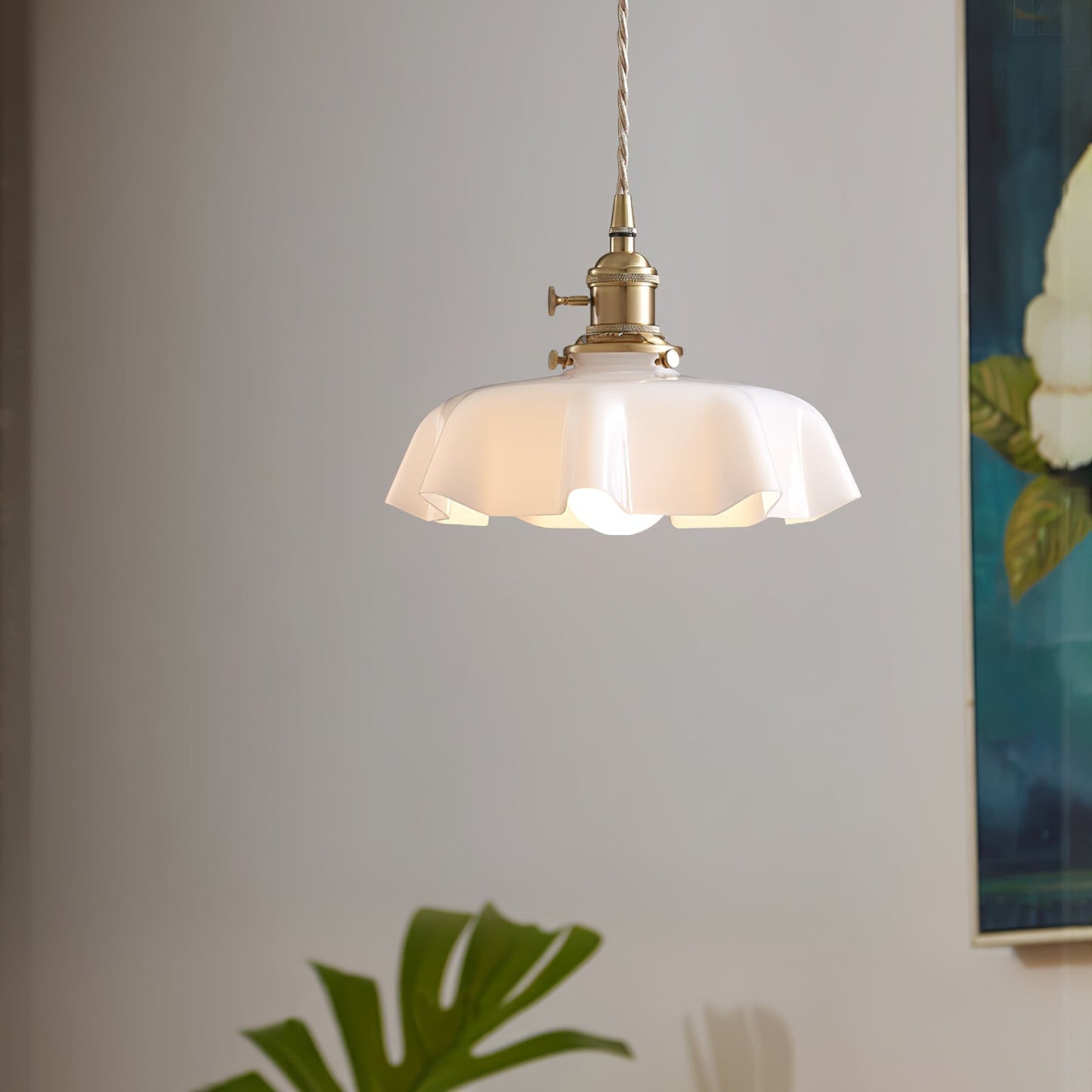 Kelvarna | Vintage Pleated Glass Fluted Pendant Light