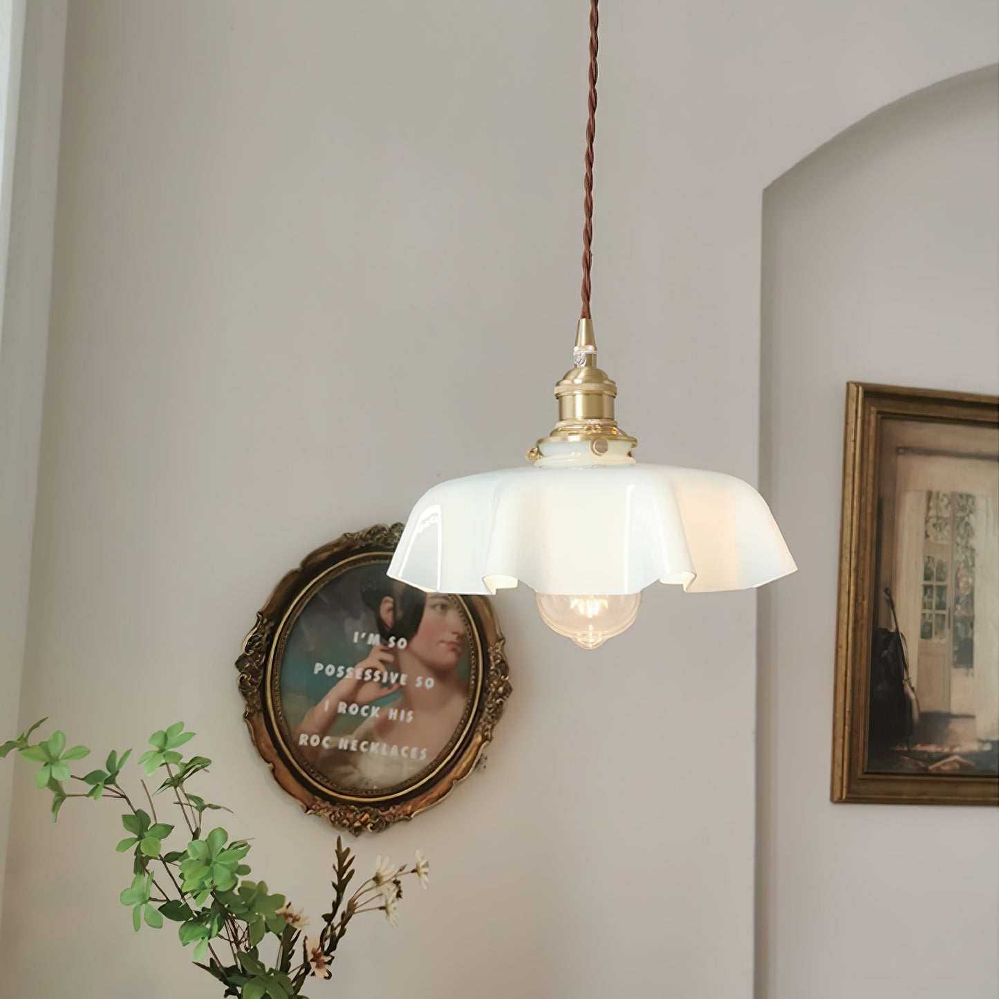 Kelvarna | Vintage Pleated Glass Fluted Pendant Light