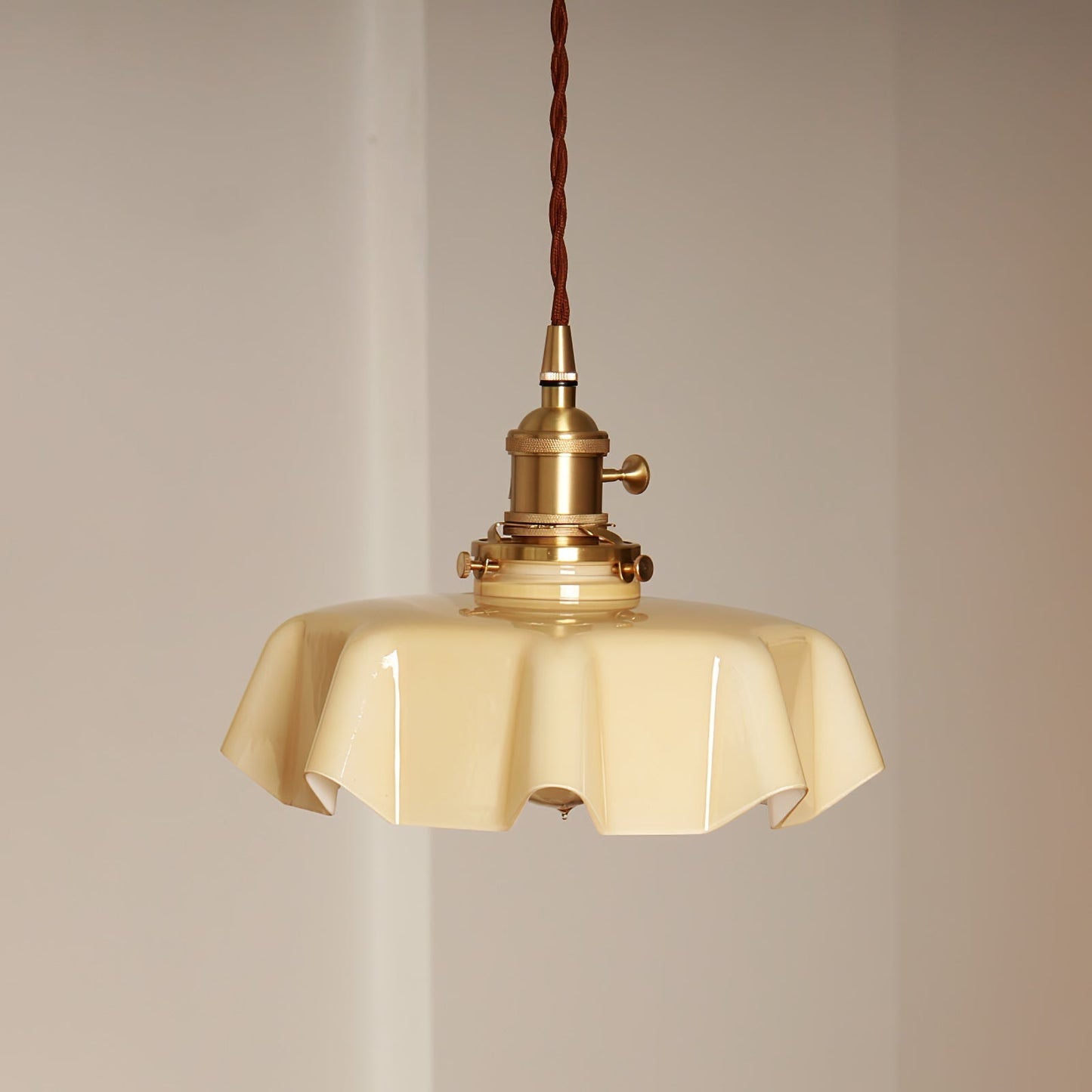 Kelvarna | Vintage Pleated Glass Fluted Pendant Light