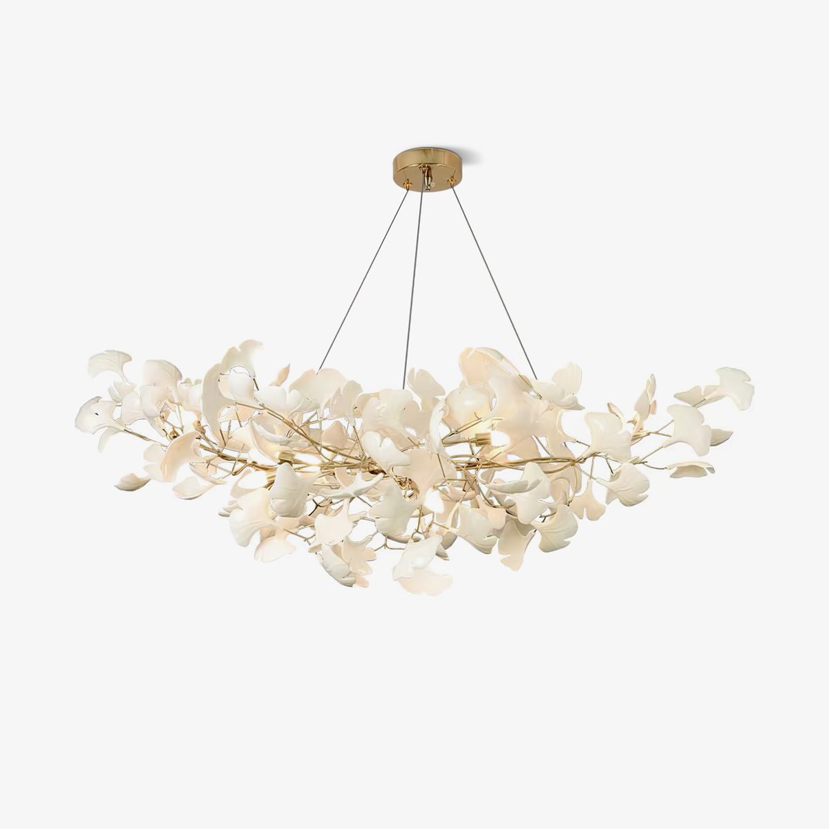 Folia | Contemporary Ceramic Gingko Leaf Branch Chandelier