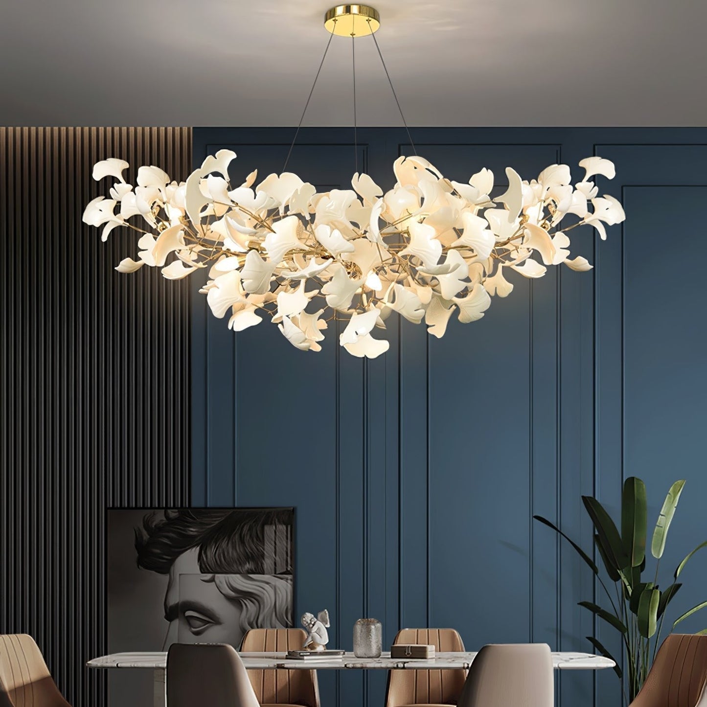 Folia | Contemporary Ceramic Gingko Leaf Branch Chandelier