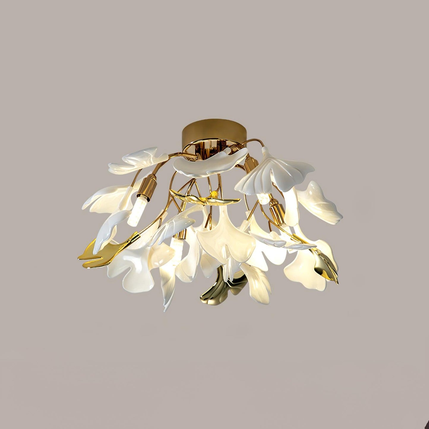 Zephryon | Botanical Ceramic Leaf Cluster Ceiling Light