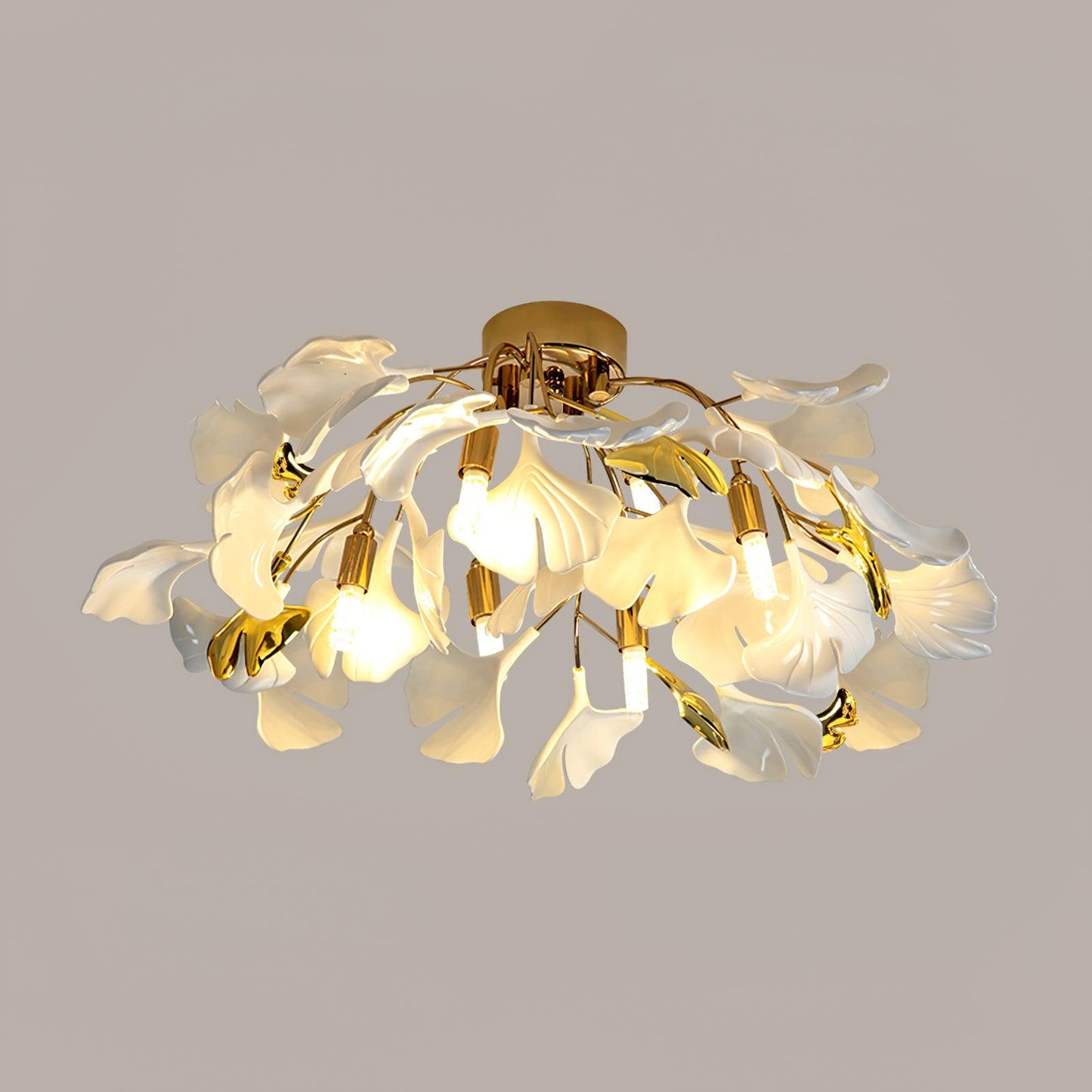 Zephryon | Botanical Ceramic Leaf Cluster Ceiling Light