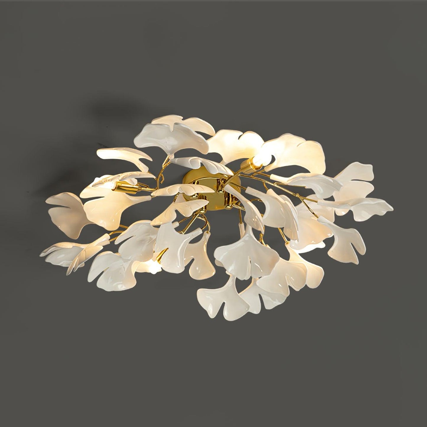 Zephryon | Botanical Ceramic Leaf Cluster Ceiling Light