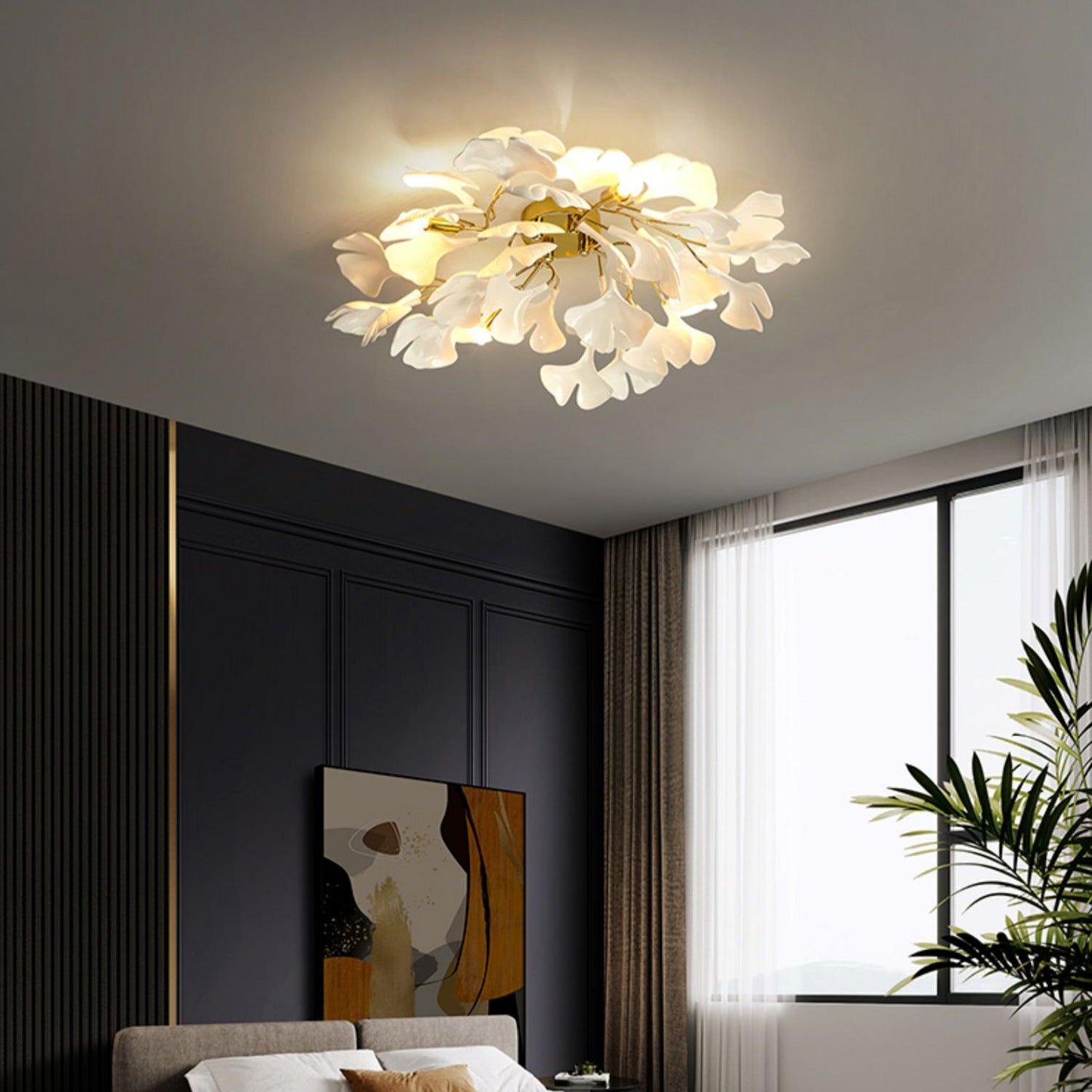 Zephryon | Botanical Ceramic Leaf Cluster Ceiling Light