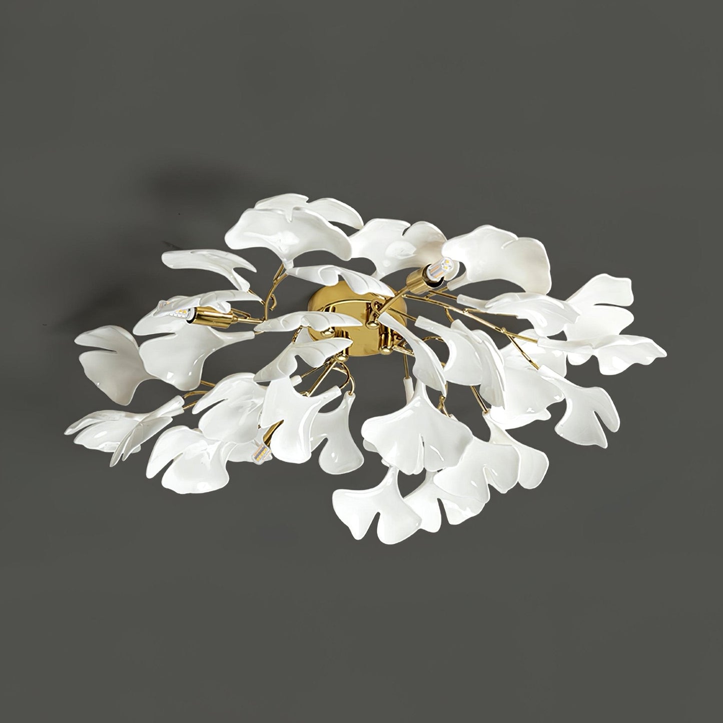 Zephryon | Botanical Ceramic Leaf Cluster Ceiling Light