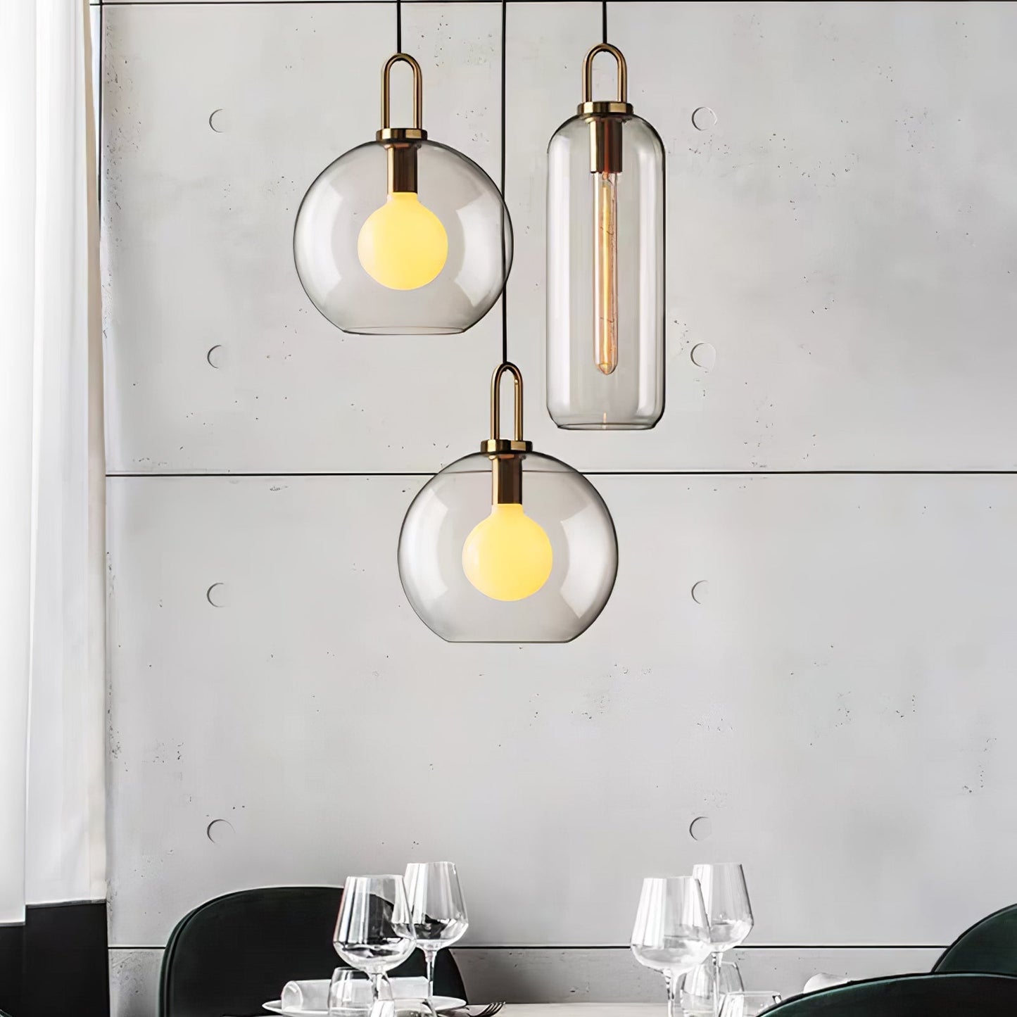 Kyntara | Contemporary Asymmetric Elliptical Glass Pendant Light