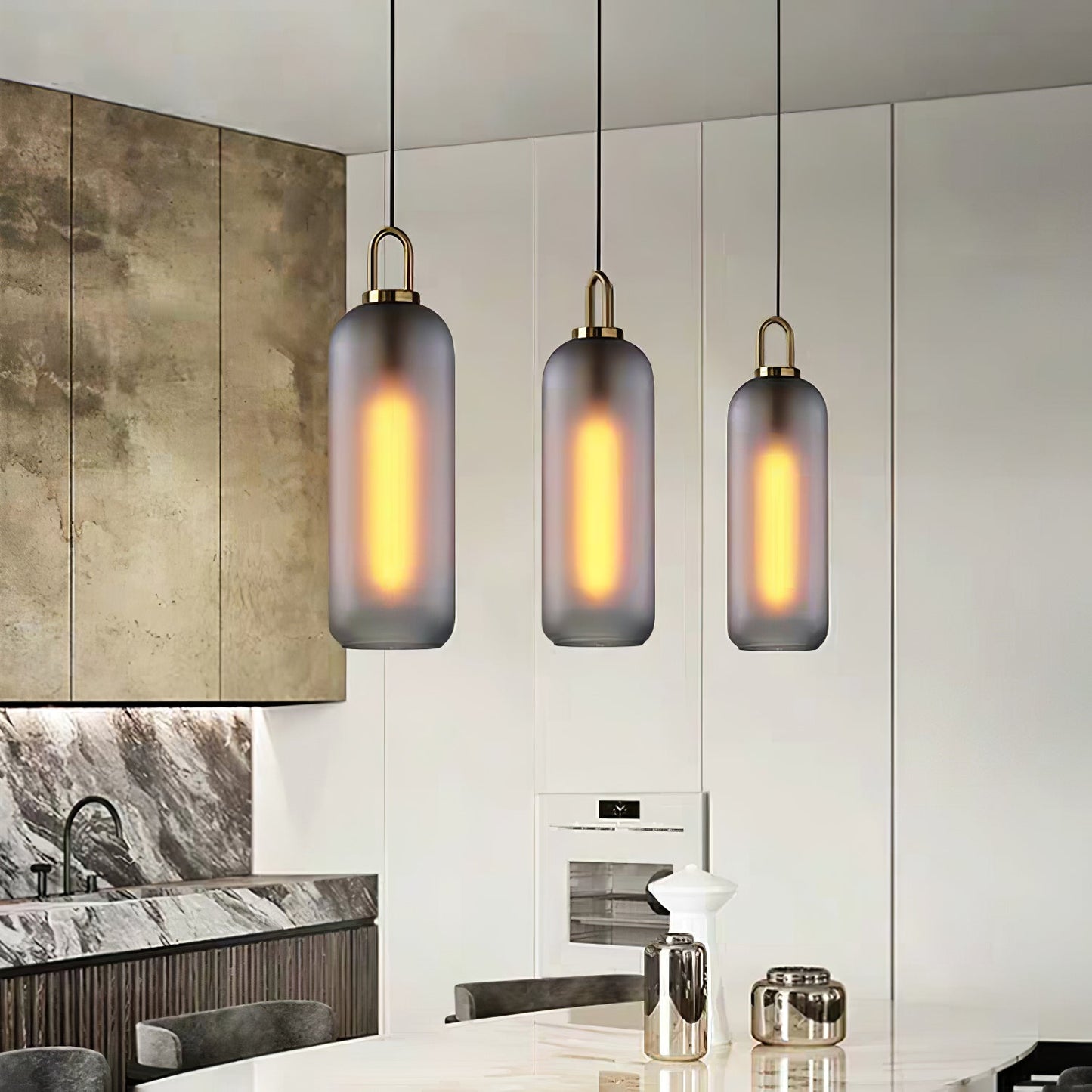 Kyntara | Contemporary Asymmetric Elliptical Glass Pendant Light