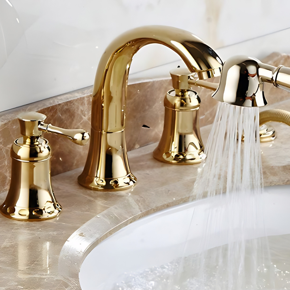 Alsvill | Luxury High Arc Spout Widespread Knob Handle Bathroom Tap