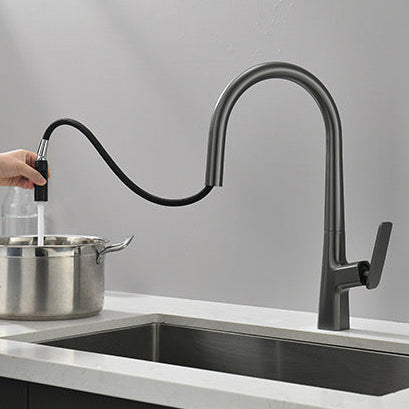 Alvonder | Modern Arched Profile Retractable Spout Kitchen Sink Mixer Tap
