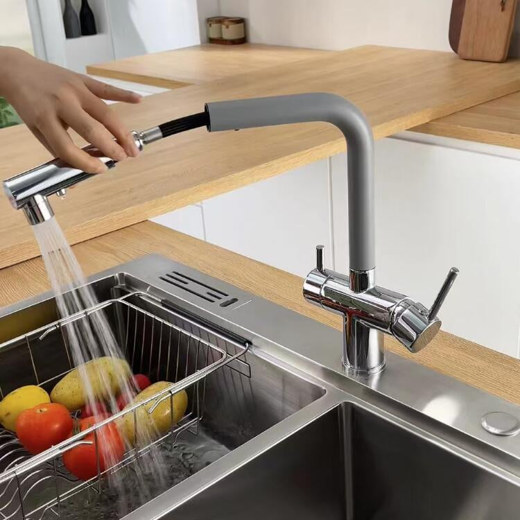 Navunde | Modern L-Shaped Retractable Spout Kitchen Sink Mixer Tap