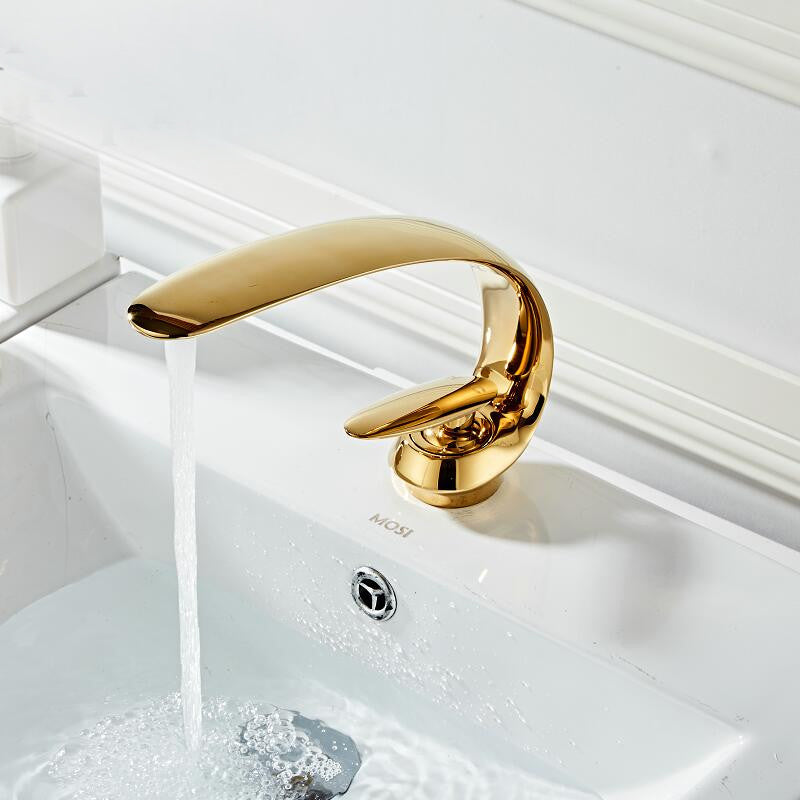 Solvarka | Modern Arched Silhouette Single Lever Bathroom Sink Tap