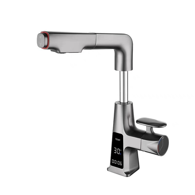 Eldrune | Sleek L-Shaped Pull Out Sprayer Kitchen Sink Mixer Tap