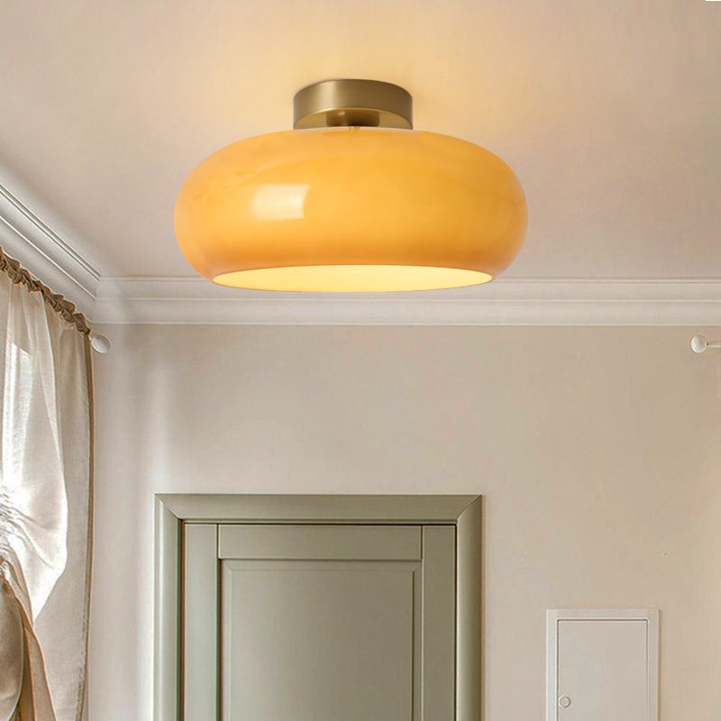 Vitrea | Retro Glossy Dome Semi Flush Ceiling Light