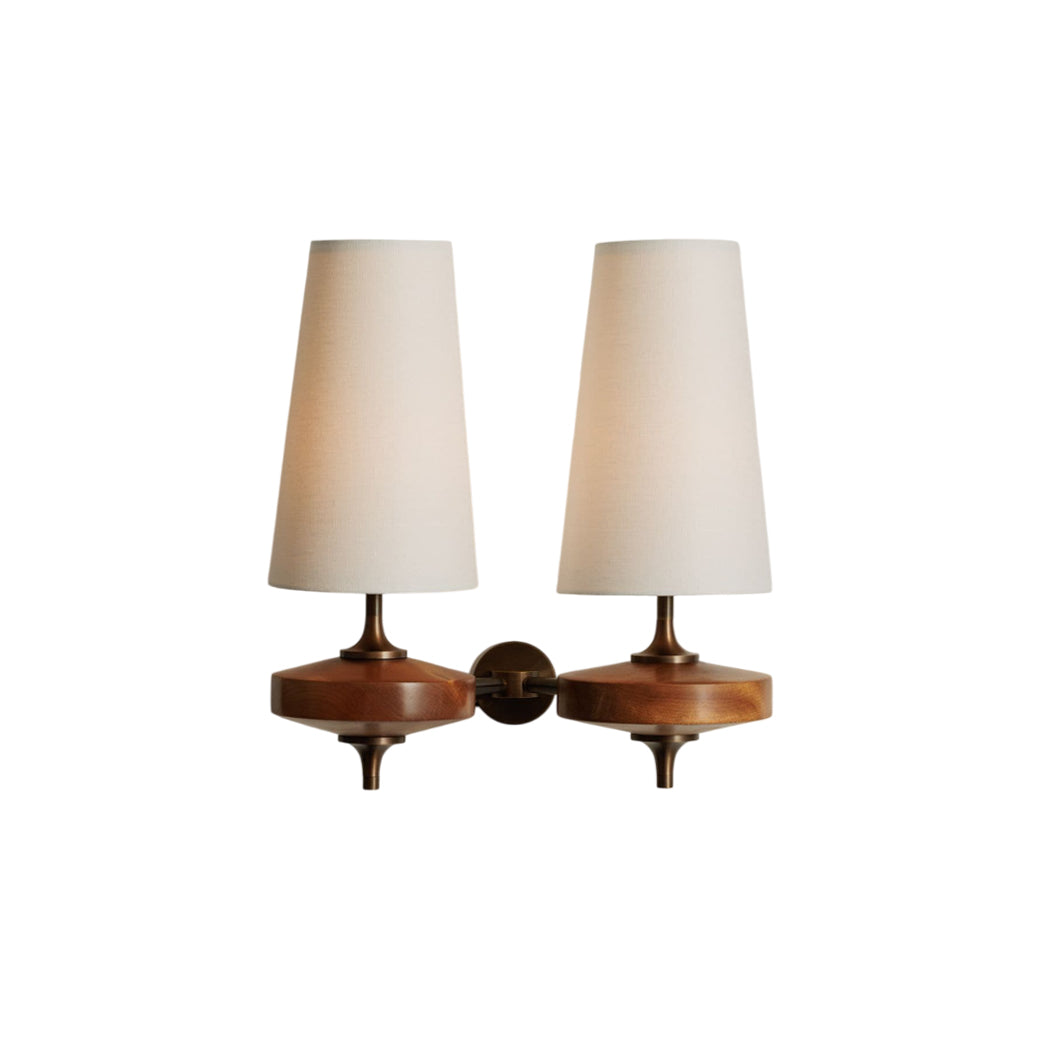 Alavari | Antique Brass Scalloped Silhouette Fabric Wall Light