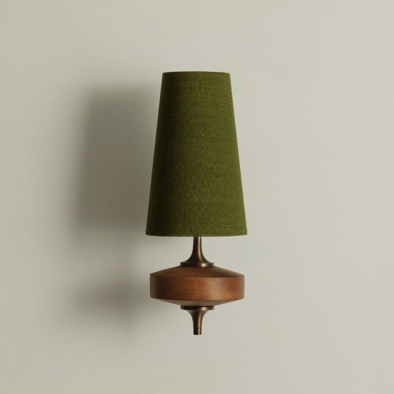 Alavari | Antique Brass Scalloped Silhouette Fabric Wall Light