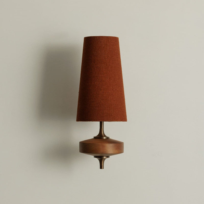 Alavari | Antique Brass Scalloped Silhouette Fabric Wall Light