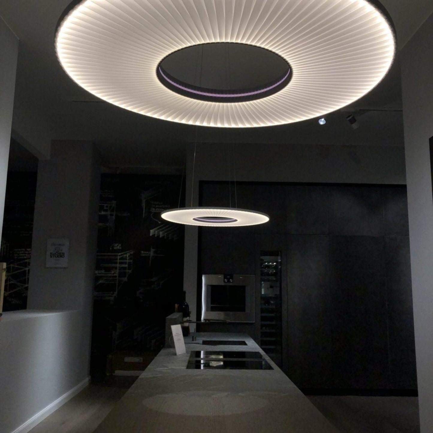 Elvandar | Pleated Fabric Architectural Floating Pendant Light