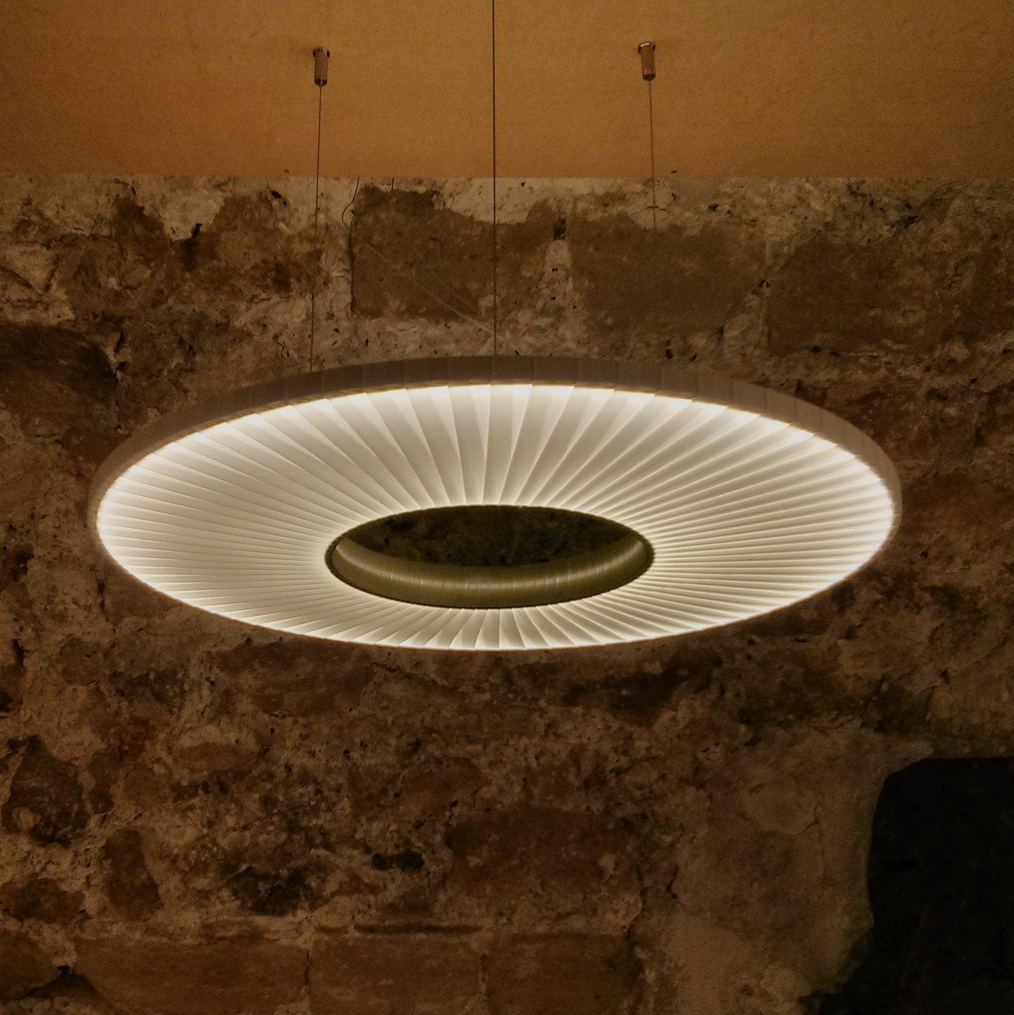 Elvandar | Pleated Fabric Architectural Floating Pendant Light