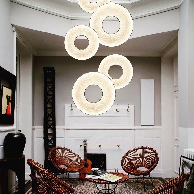 Elvandar | Pleated Fabric Architectural Floating Pendant Light