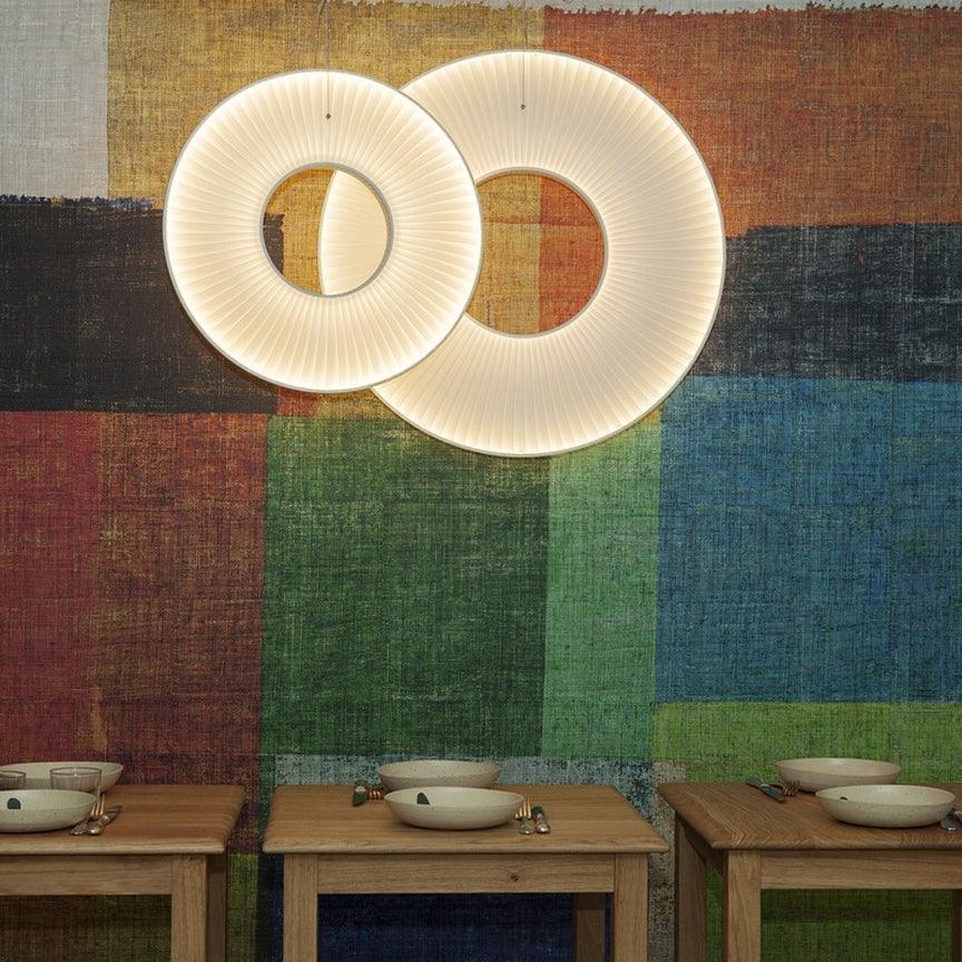 Elvandar | Pleated Fabric Architectural Floating Pendant Light