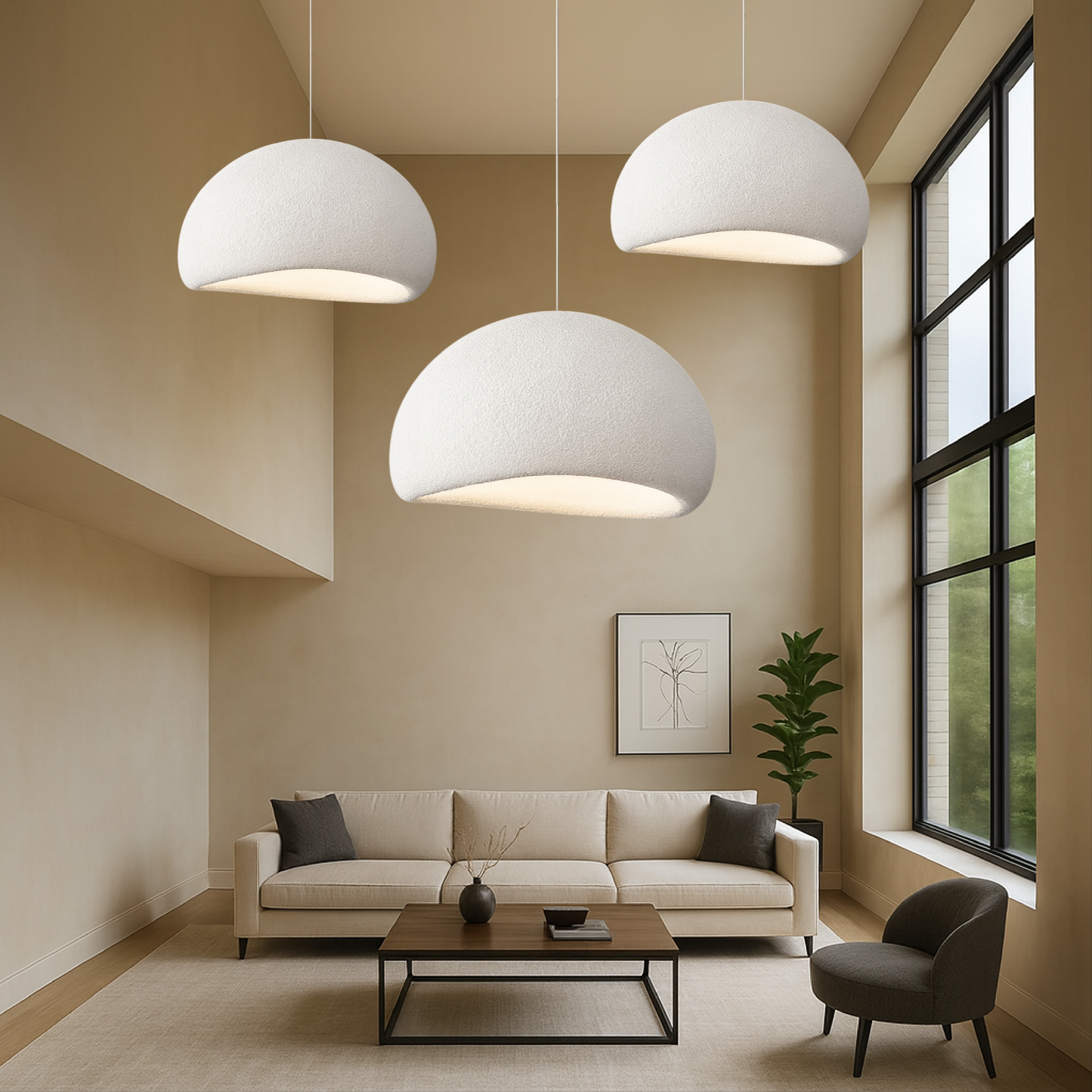 Serena | Minimalist Japandi Style Dome Pendant Light