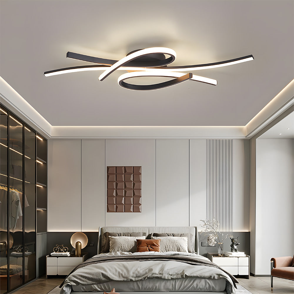 Sonata | Sleek Wavy Musical Note Inspired Abstract Ceiling Light
