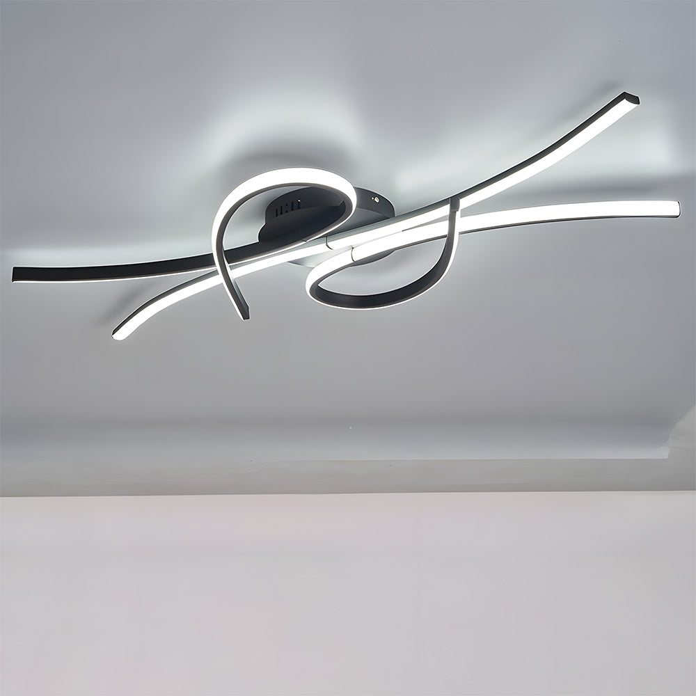 Sonata | Sleek Wavy Musical Note Inspired Abstract Ceiling Light